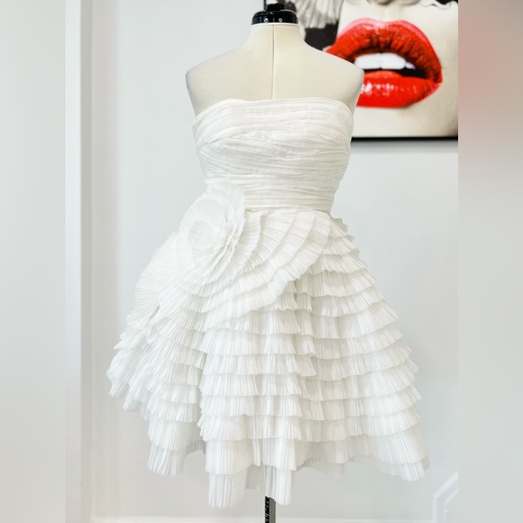 AJE Expressive tiered pleated organza mini dress - Picture 4 of 10